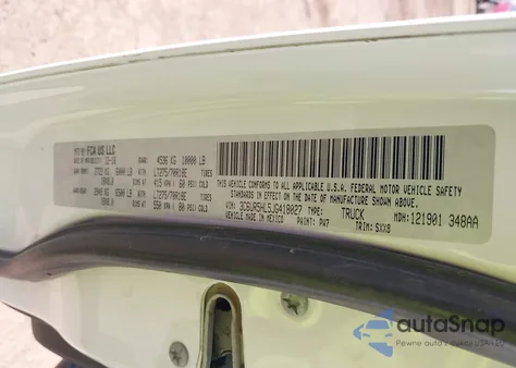 2018 Ram 2500 Tradesman 4X4 8' Box z USA, uszkodzony, nr VIN 3C6UR5HL5JG418027